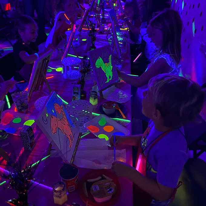 Kids Glow in the Dark Painting Session