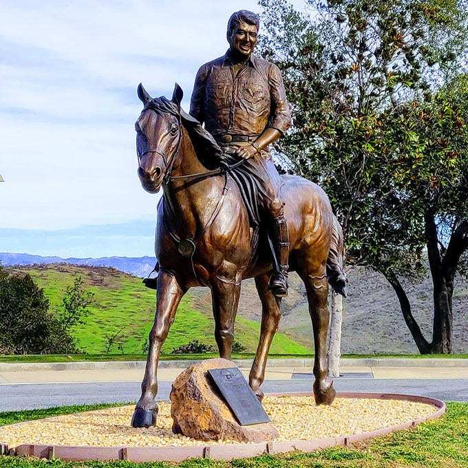 Statue of the 40th U.S. president outside Ronald Reagan Washington